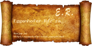 Eggenhofer Róza névjegykártya